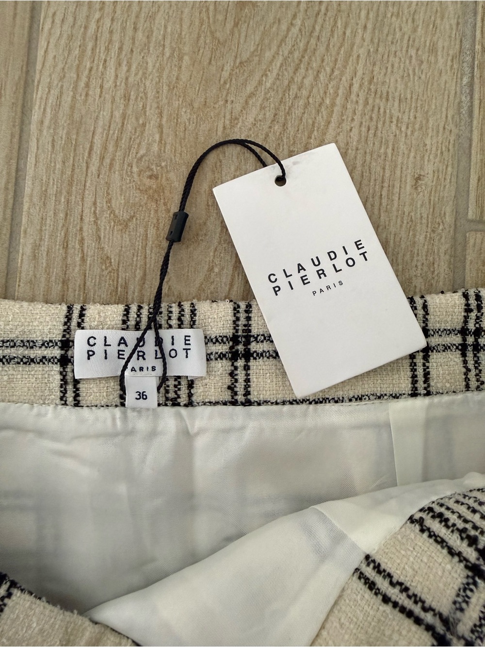 NWT Claudie Pierlot Suzanneh19 Checked Tweed Mini Skirt FR 36 - Picture 3 of 7